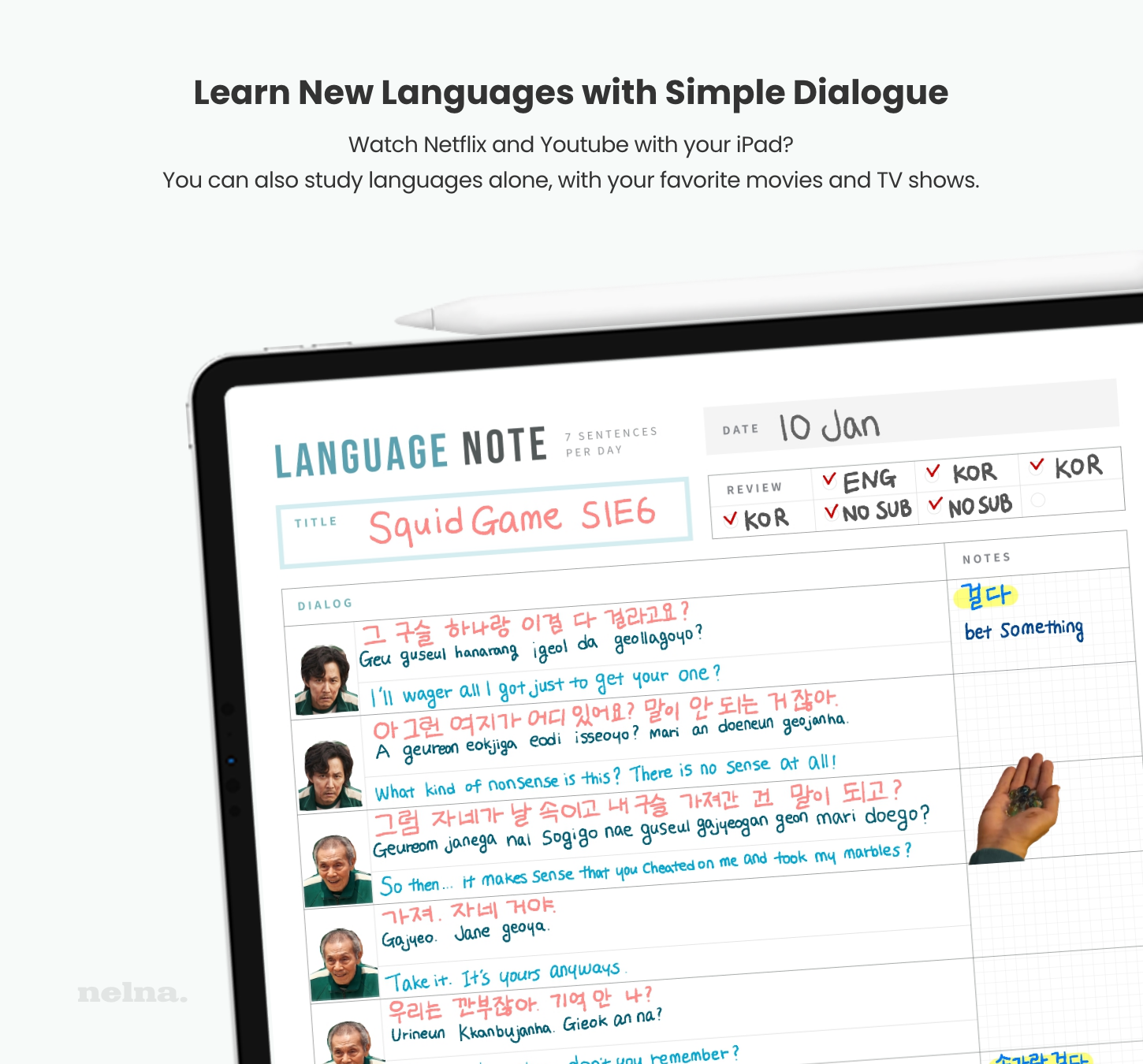 Nelna Digital Dialogue Language Note for iPad