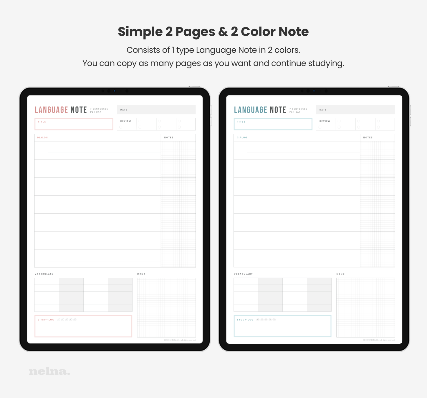 Nelna Digital Dialogue Language Note for iPad