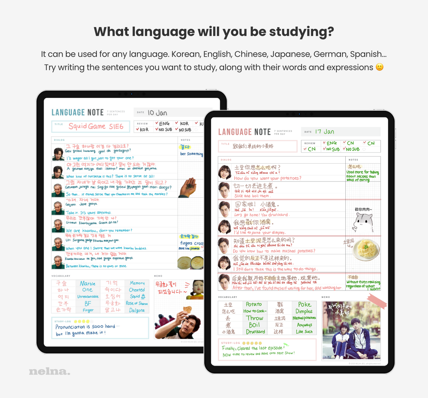 Nelna Digital Dialogue Language Note for iPad